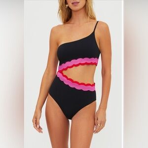 Beach Riot NEW Liora scallop cut out one piece swimsuit size large